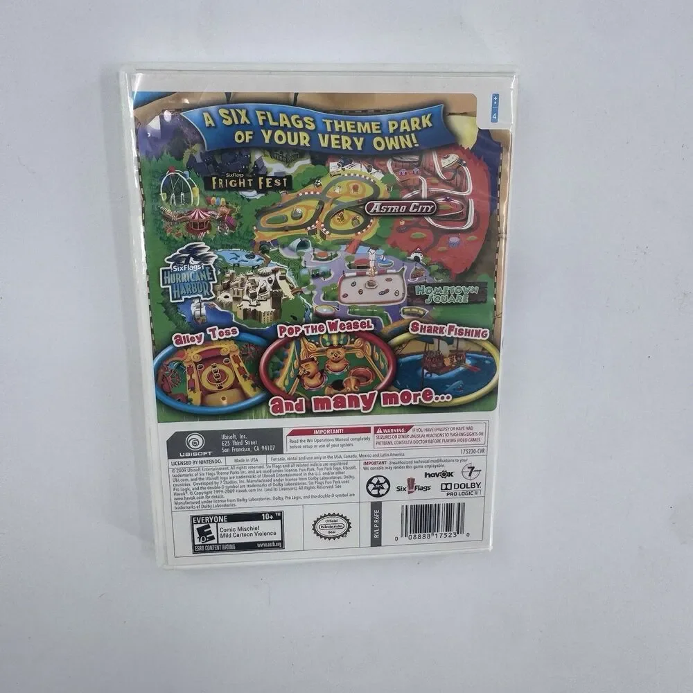 Six Flags Fun Park - Nintendo Wii Game TESTED AND WORKING Complete Fast Shipping